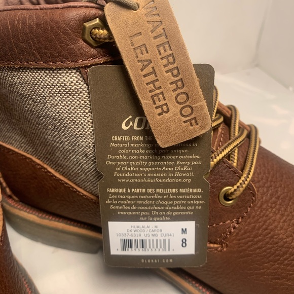 OluKai Shoes Olukai Waterproof Boots Brown Leather Mens Size 8